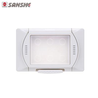 China Black PC SANSHE Cover / Material Waterproof Wall Switch / Electrical Switch for sale