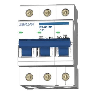 China High Standard Copper SANSHE DC C50 Mini Circuit Breaker MCB Air And Vacuum Silver Plastic Miniature Circuit Breakers for sale