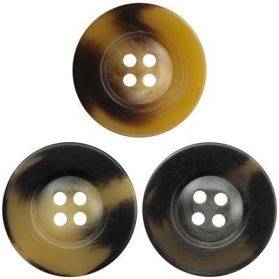 China Other Wide Rim Horn Texture Buttons For Clothing M Coat Wholesale Factory High Quality Brown Black for sale