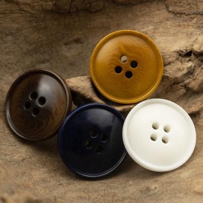 China Sustainable Vintage Round Rim Colorful Corozo Buttons Natural Material Wholesale Factory High Quality Navy White Button for sale