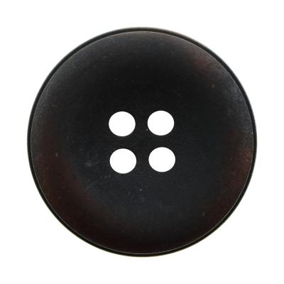 China Sustainable Retro Style Corozo Buttons Rust Red Black High Quality 4 Hole Button Wholesale Cotton And Linen Natural Material for sale