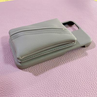 China Anti-drop 2021 new arrive custom design full grain leather phone case accessories with coin wallet and mirror side for sale