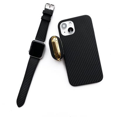 China Unique Cool Carbon Fiber Genuine Leather Watch Strap For Apple Watch for sale