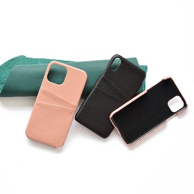 China 2021 Anti-fall Grain Pebble Dual Leather Phone Wallet Sale Leather Case With Credit Card Holder Cover Device For iPhone 11 12 Pro Max for sale