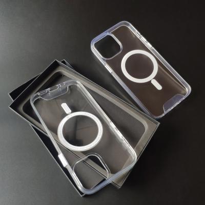 China Anti-fall Shockproof Clear Silica Magnetic Phone Case Covers For Iphone 11 12 pro Max Magsafing Case for sale