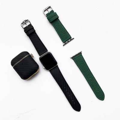 China Guangzhou BOS Leather Company Unique Pebble Leather Watch Bands for sale