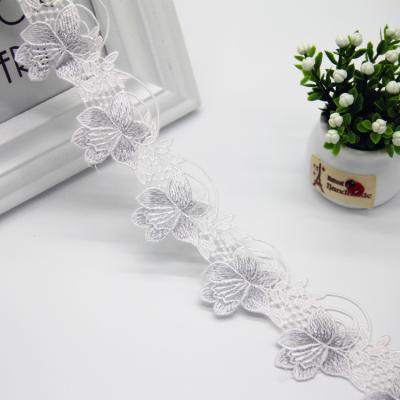 China Sustainable A096Hot selling factory embroidery tulle lace trim wholesale polyester lace trim exquisite clothing accessories for sale