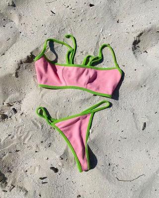 China 2021 Breathable New Bikini Solid Color Material Swimwear For Women China Factory Swimwear for sale