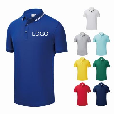 China custom Anti-wrinkle polo shirts logo cotton plain push up collar design printing short sleeves blank golf polo t-shirt tee for sale