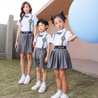 China New OEM Design Kindergarten Kindergarten Primary School Summer Boys And Girls Shirts And Skirt Comfortable Breathable School Uniform for sale