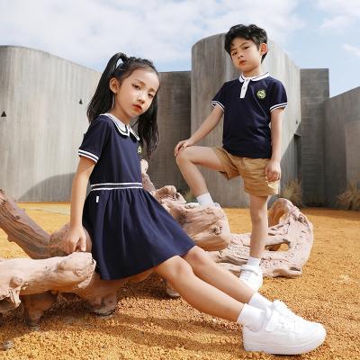 China Kindergarten Apparel Manufacturer Custom Design Color Fabric Summer Kindergarten Primary School School Uniform Breathable Polo Shirts Tops for sale