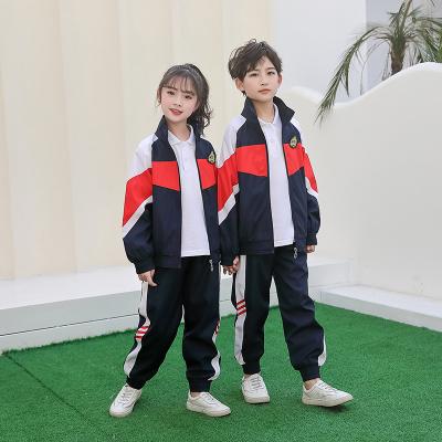 China Kindergarten design school children and girls school uniform breathable comfortable primary child sports suit children's top school uniform wholesale for sale