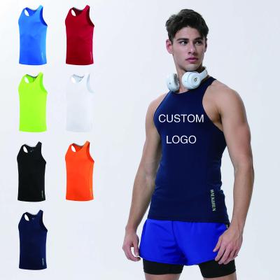 China More Muscle Running Logo OEM Workout Tank Top Breathable Custom Size Quick Dry Gym Sporty Men's Fitness Sportswear Tank Tops Breathable Hoodie for sale