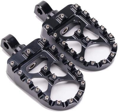 China For Honda CRF Black CNC Wide Foot Peg MX Chopper Bobber Style For Harley Dyna Sportster Fatboy Iron 883 for sale