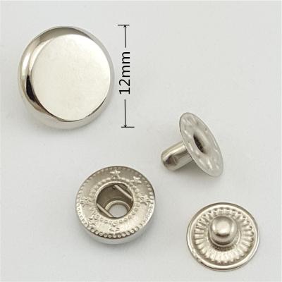 China Dry Cleaning Best Selling 12mm Metal Silver Single Push Button Custom Snap Button For Clothing Accessories for sale