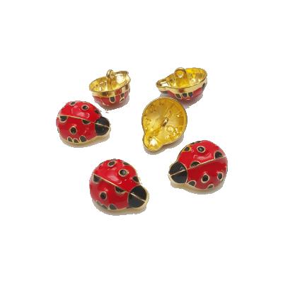 China 2021 Newest Dry Cleaning Metal Button Ladybug Leg Button Enamel Painted Custom Coat Button For Clothes for sale