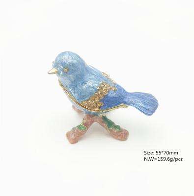 China Lovely Hinged Animal Necklace Bird Trinket Box For Necklace Ring Holder Handmade Jewelry Box for sale