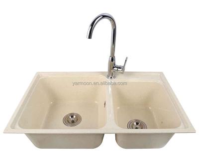 China Easy Clean High Quality SMC Fiberglass Double Bowls Sanitary Ware Kitchen Sink Kitchen for sale