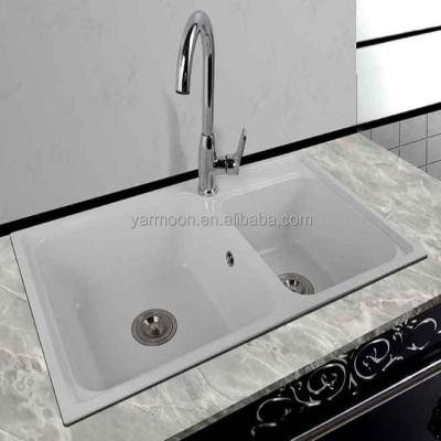 China Easy Clean High Quality SMC Fiberglass Large Double Bowls Vegetable Wash Sink For Kitchen for sale