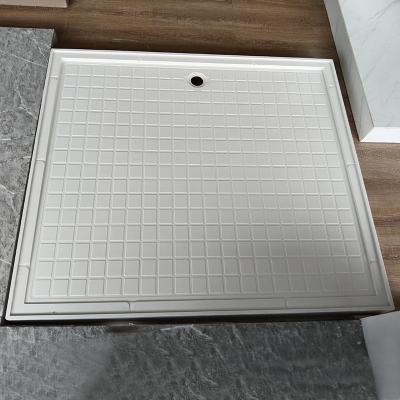 China Modern special design composite material shower tray non-slip white marble base for sale