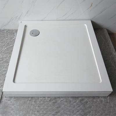 China Modern Custom Size Base Simple Design White Resin Composite Material Shower Tray And Base for sale