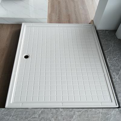 China Modern Center Drain White Fiberglass 107*123 Resin Shower Base Shower Tray For Bathroom for sale