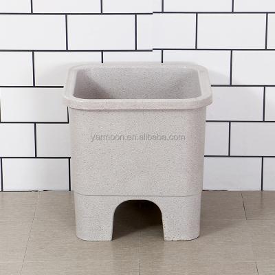 China Easy Clean Sink Square Quartz Broom Water Tank Balcony Household Toilet Broom White Portable Pool for sale