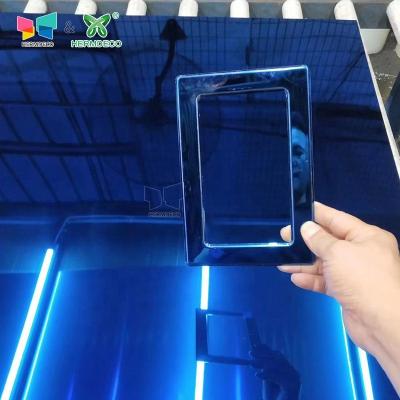 China HERMDECO 201j1j2 Shiny Mirror Construction Blue Sapphire Colored Stainless Steel Sheets for sale