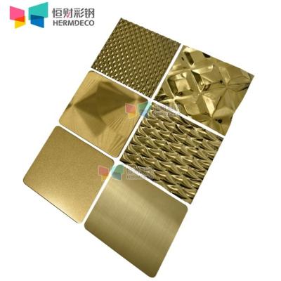 China Construction Decorative Champagne Black Gold Colored Stainless Steel Sheet For Wall Panel 316 316L Inox 304 Plate Color Pvd Coating Mirror 8K for sale