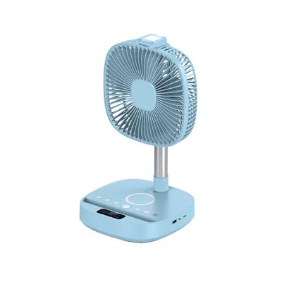 China Aluminum Alloy And ABS Plastic Convenient Easy Carry On Foldable Floor Stand Fan With Auto Swing Usb Rechargeable Portable Fan For Outdoor Folding Fan for sale