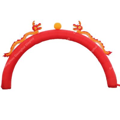 China Durable/Waterproof/Fireproof Inflatable Entrance Arch Outdoor Advertising Inflatable Red Dragon Arch for sale