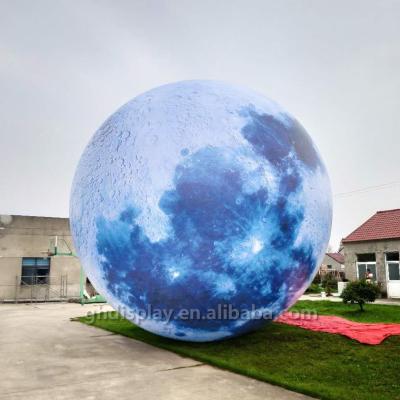 China Custom Durable/Waterproof/Fireproof China PVC Large Mirror Balls Giant Inflatable LED Lighted Large Inflatable Hanging Moon Moon for sale