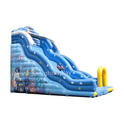 China OEM Durable/Waterproof/Flame Retardant Commercial Inflatable Bouncer Water Slide For Kids Inflatable Castle Slide for sale