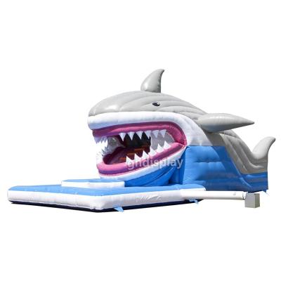 China Custom OEM Durable/Waterproof/Flame Retardant Professional Commercial Inflatable Dry Shark Inflatable Slide Bouncer With Slide for sale