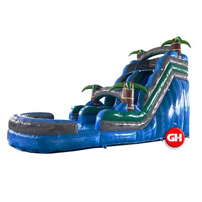 China Custom made commercial inflatable palm tree water slide durable/waterproof/fire retardant water slide jungle theme inflatable water slide for sale