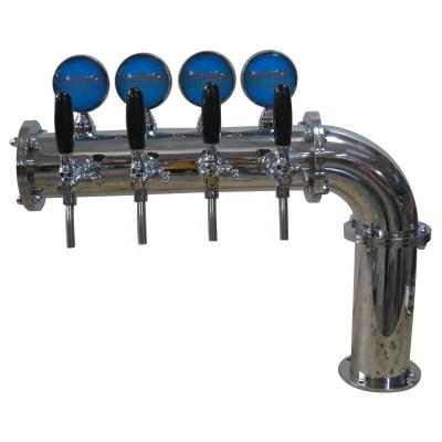 China 4 column L shape beer font beer taps for kegerator in bar F98B3-4L for sale