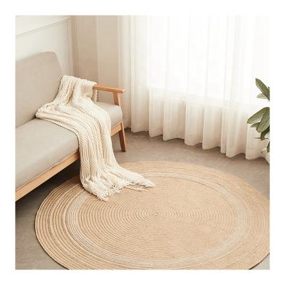 China Washable Natural Jute Blanket Small Round Jute Blanket Rugs for sale