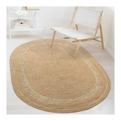 China Eco-Friendly Washable Eco-Friendly Washable Natural Jute Blankets Oval Floor Rug Hotel Resort Hotel Jute Blanket for sale