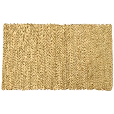 China Washable Handmade Handwoven Thick Jute Braided Blanket Dyed Jute Blanket Woven Blue White Black Yellow for sale