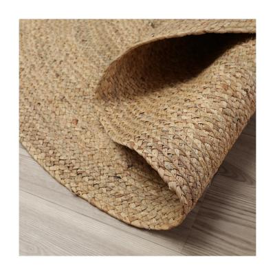 China Small Natural Washable Round Water Hyacinth Rug Water Hyacinth Floor Mat Rugs for sale