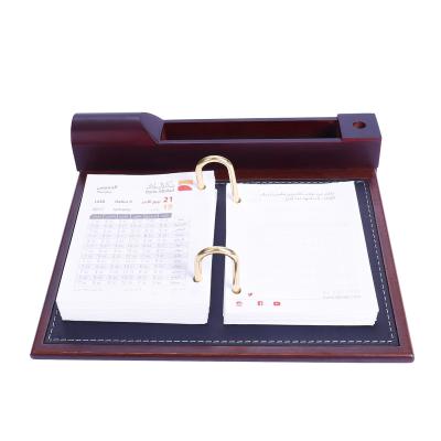 China Table Calendar Customized Elegant Wooden Arabia Desk Calendar For Promotion for sale