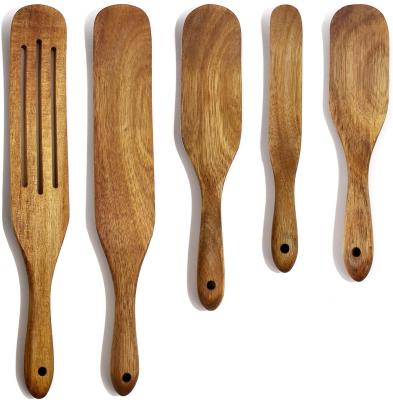 China Sustainable Wooden Spurtle Kitchen Utensils, Acacia Wood Spoons for sale