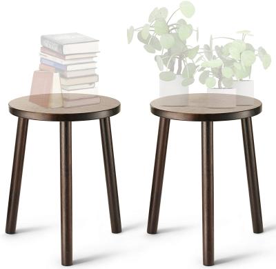 China Eco-Friendly Wooden Mid Century Plant Small Side Table Stand 15.8 Inches High-Round Flower Pot Side Stand Table for sale