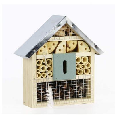 China Multi Breathable Habitat Wooden Outdoor Garden Bee Habitat Bee Insect Habitat Decorative Hotel for sale