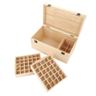 China China Essential Oil Wooden Box, Essential Oils Storage Box Double-Layer Wooden Essential Oil Storage Holder Box Crate Container Large for sale