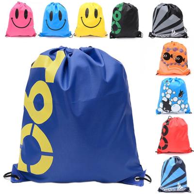 China Custom Logo Cheap Polyester Drawstring Bag Eco-friendly Gym Sports Waterproof Small Drawstring Bag for sale