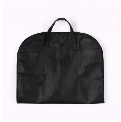 China Eco-Friendly Custom Logo Zipper Garment Suit Cover Reusable Foldable Nonwoven Tote Bag Storage Eco Friendly for sale