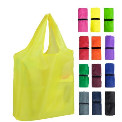 China Custom Portable Collapsible Advertising Folding Grocery Store Eco-Friendly Gift Bag Oxford Tote Shopping Bag for sale