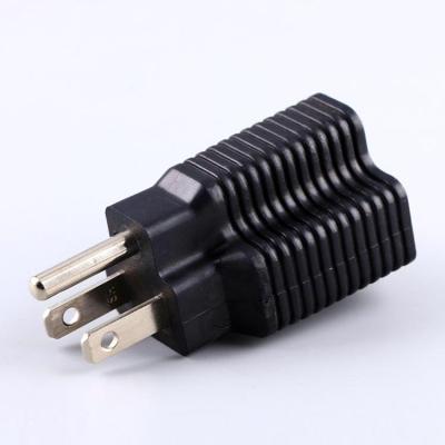 China Commercial NEMA 5-20R to NEMA 5-15P T-Blade Molded 15 Amp Household Power Plug Adapter for sale