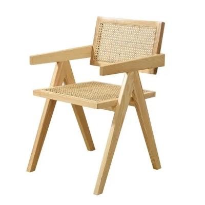 China Aanpasbare stoel van hout en rotan OEM houten stoelen voor de eetkamer Te koop